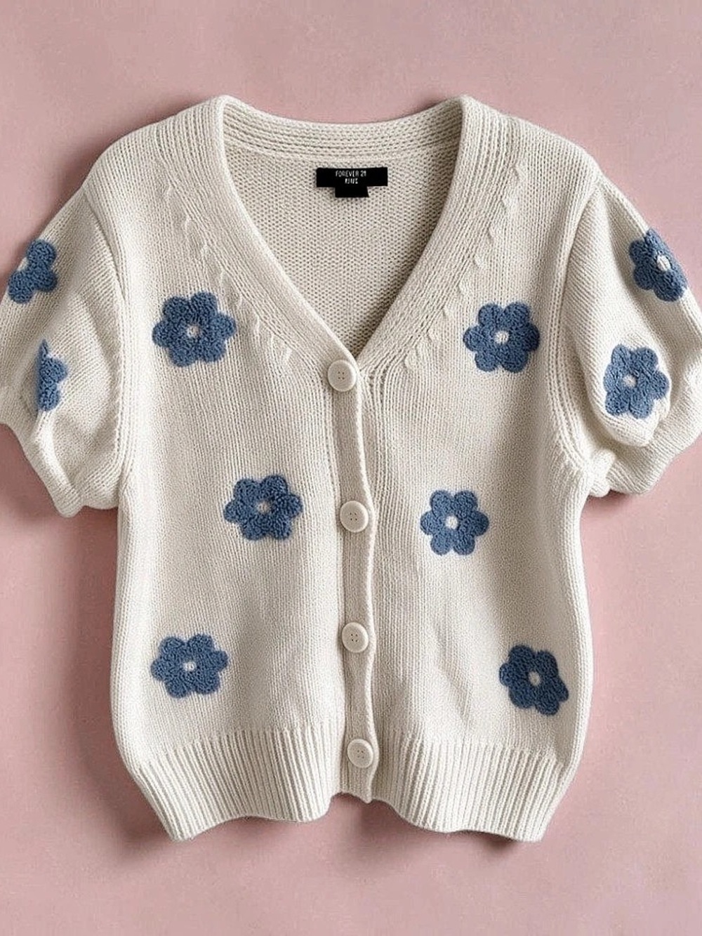 Forever 21 Girls Floral Knit Cardigan Size 9/10